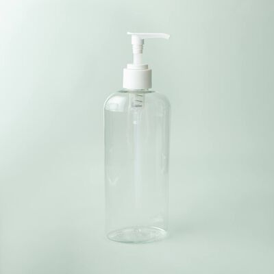 8 oz Clear Oval Bottle with White Pump Top