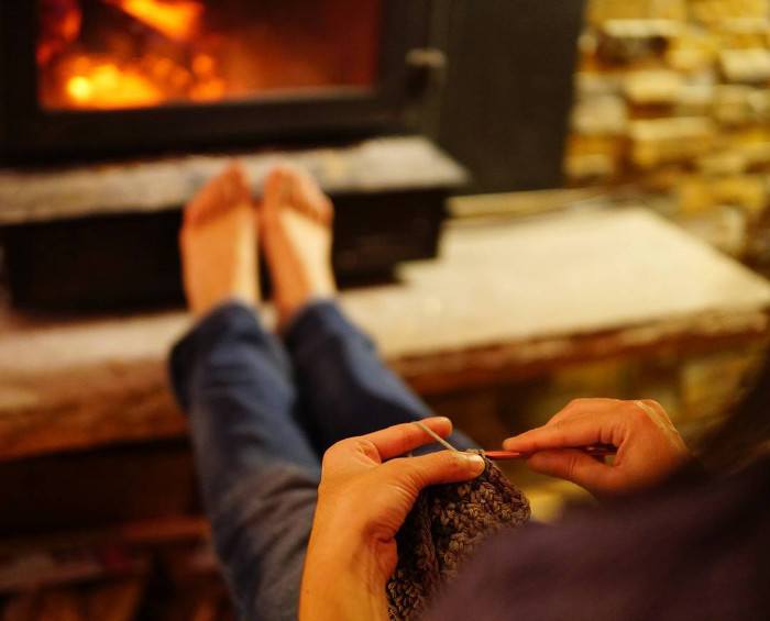 simi with muddy mint relaxing by the fire