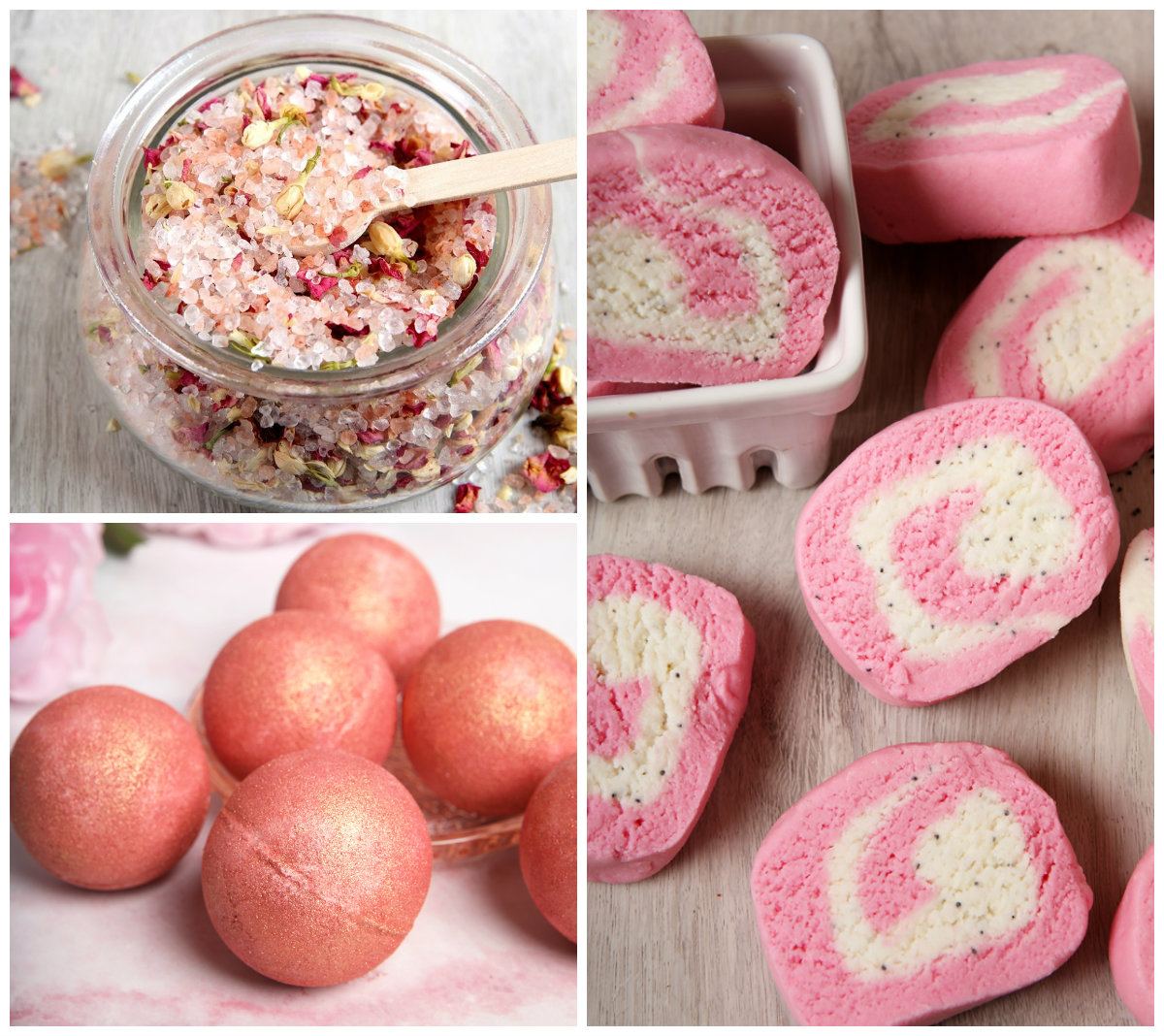 pink
bath salts and bath bombs | bramble berry