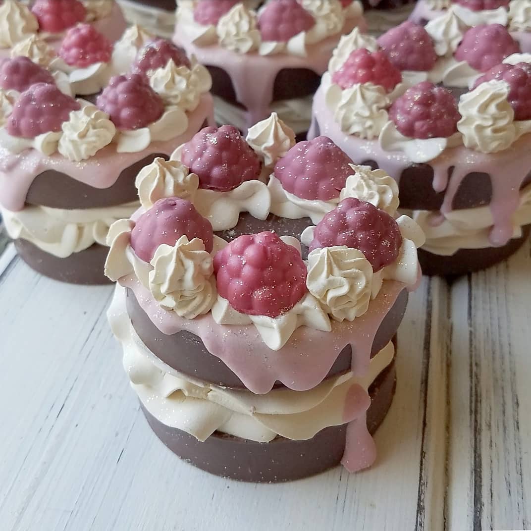 raspberry truffle soap by milkmade soap