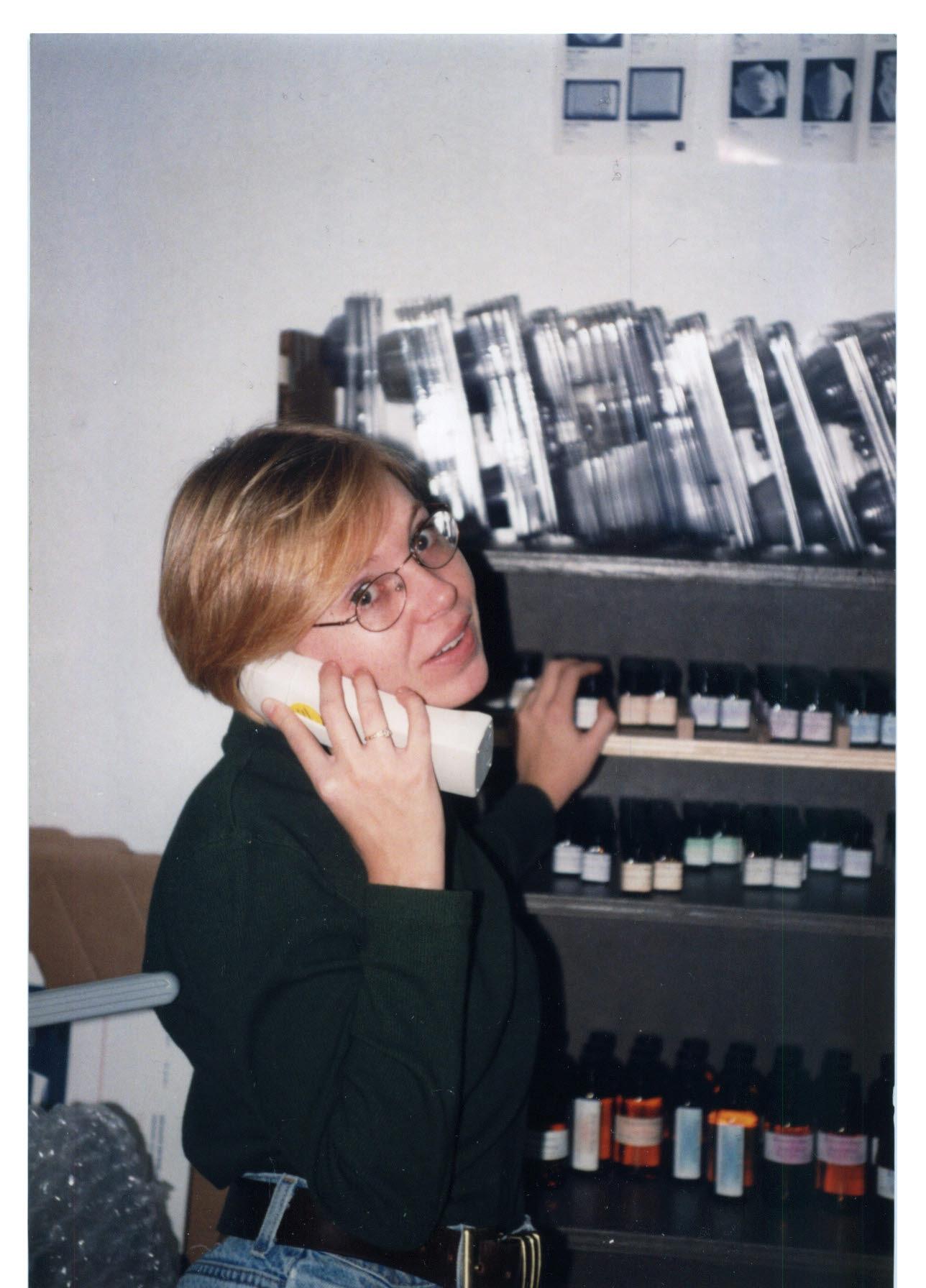 anne-marie answering the phone | bramble
berry