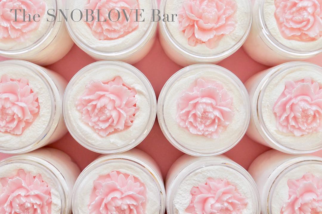 pink peony whipped sugar scrub by the
                snoblove bar