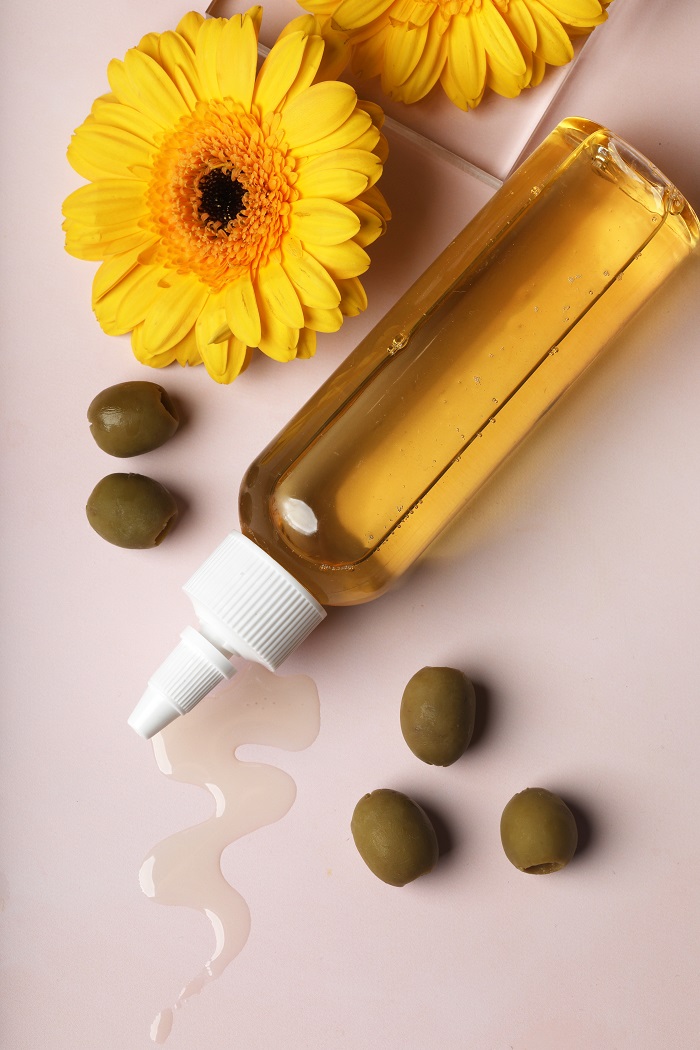 A bottle of hair oil A bottle of hair oil