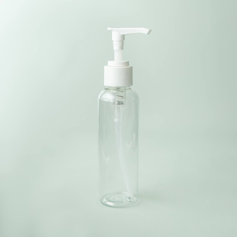 4 oz Clear Cosmo Bottle with White Pump Top image number null