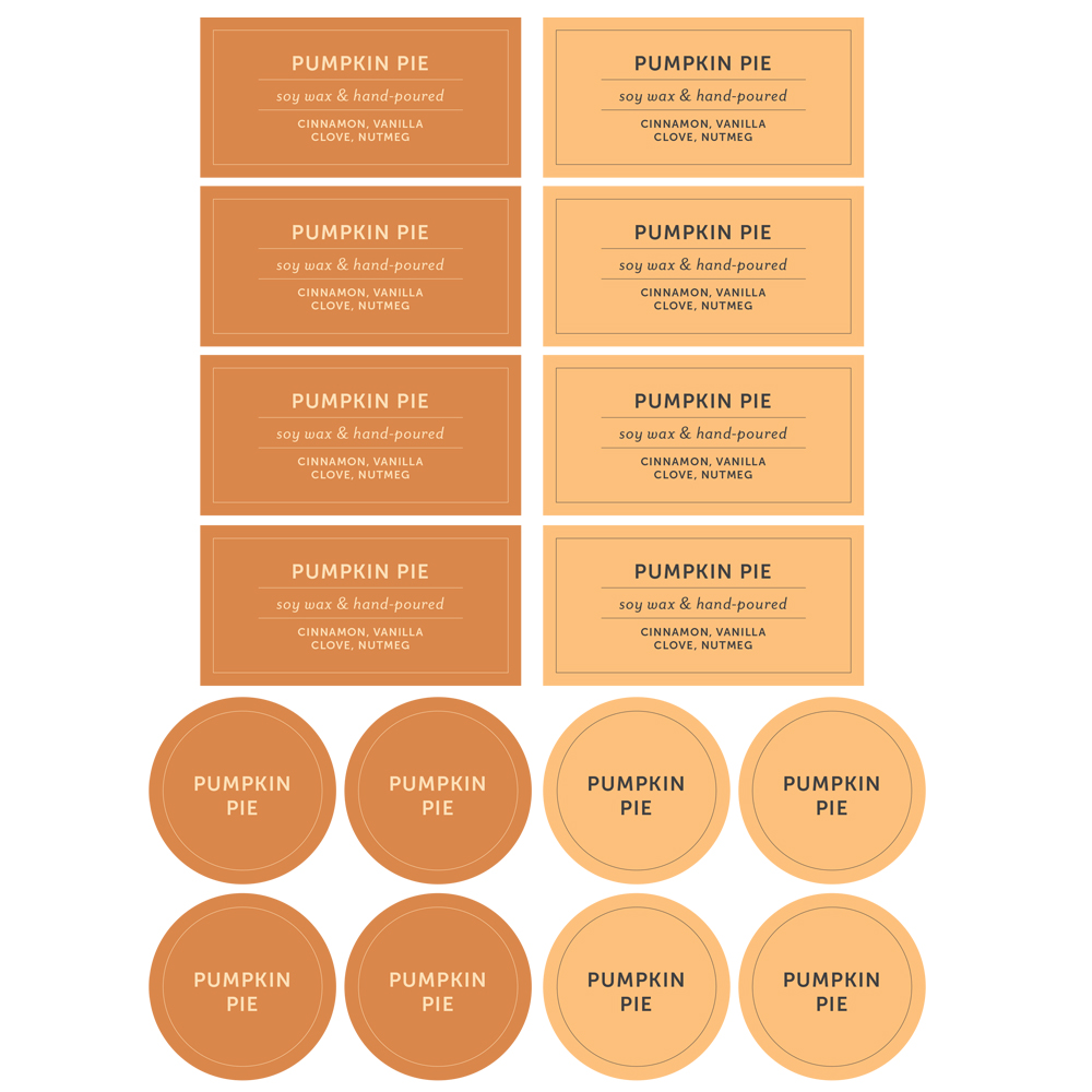 Pumpkin Pie Candle Digital Label image number null