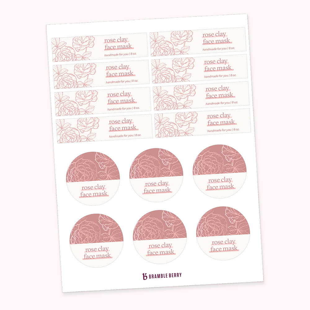 Printable Rose Clay Mask Label image number null